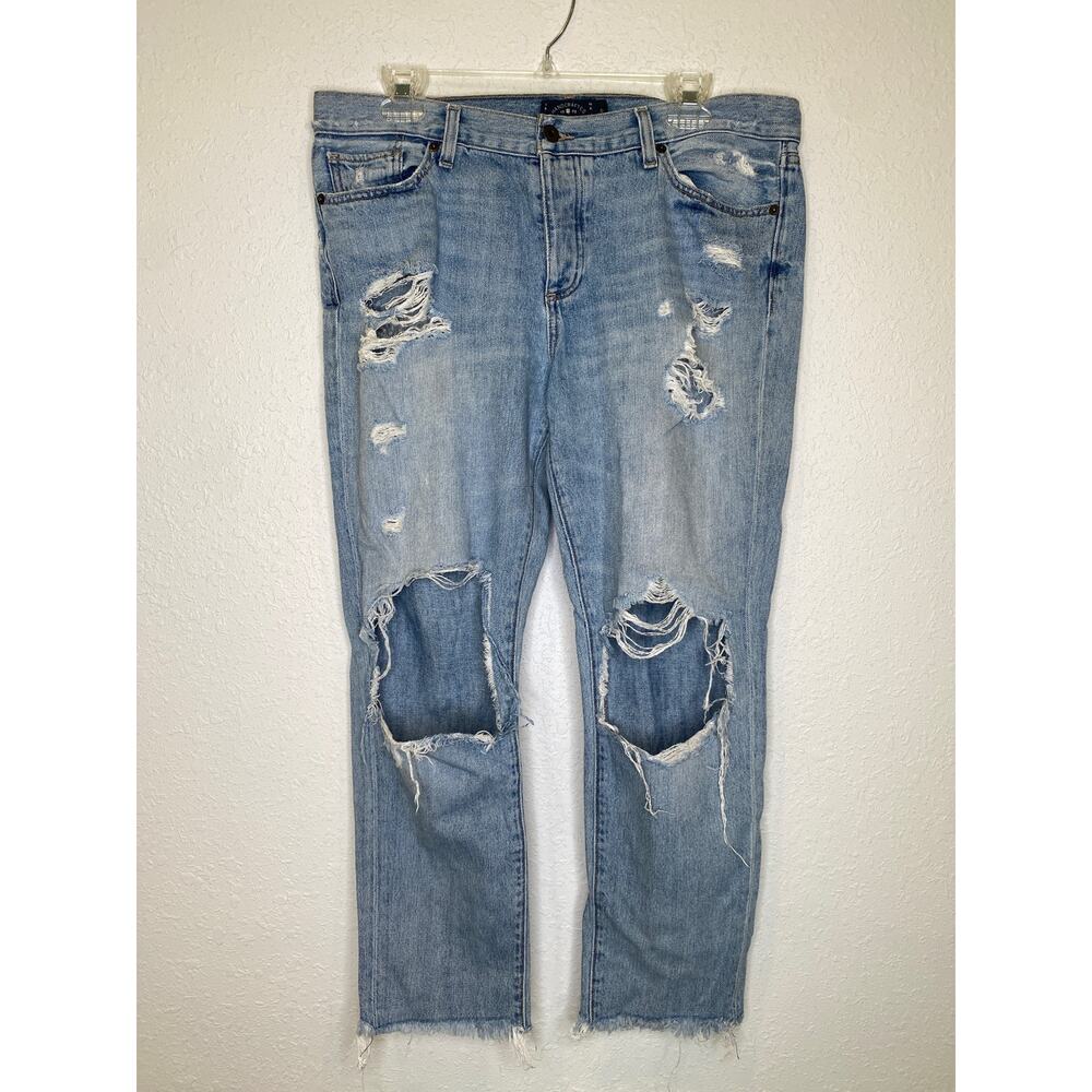 Lucky Brand Sienna Slim Boyfriend Ankle Denim Jeans EUC Sz 10/30 Destroyed Women